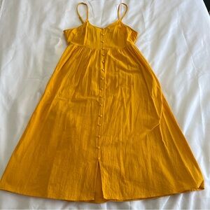 Sunshine Orange Midi Dress with Bow Tie Back Womens Large